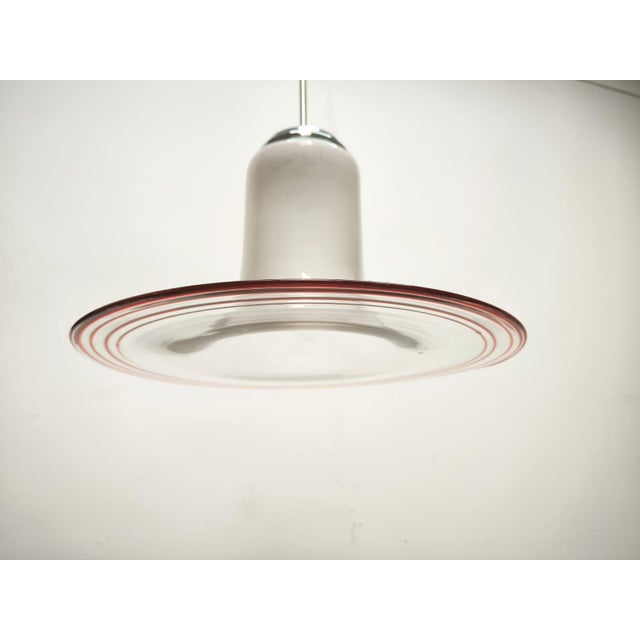 Murano Suspension with Red Stripes, 1970s For Sale - Image 10 of 14