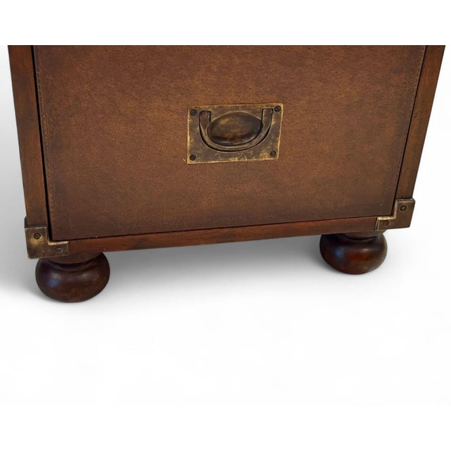 Wood Theodore Alexander Campaign Style Partners Desk For Sale - Image 7 of 12