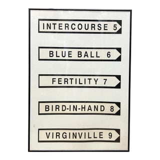 Vintage Pennsylvania Novelty Road Sign Graphic Wall Art Framed For Sale