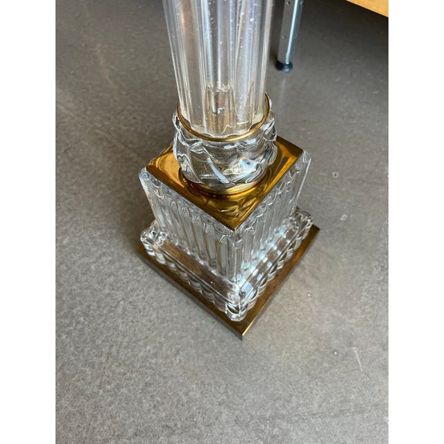 70s Paul Hanson Style Skyscraper Glass Column Lamp Hollywood Regency For Sale - Image 9 of 12