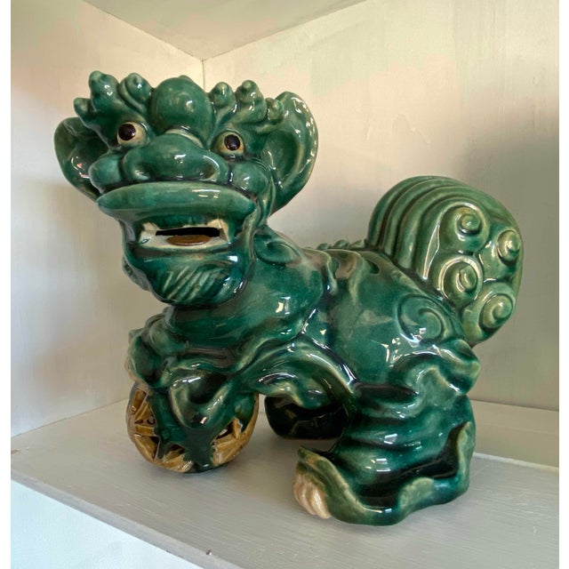 Mid Century Green Foo Dogs a Pair Chairish