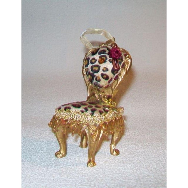 Velvet Leopard Print Victorian Chair Ornament For Sale - Image 4 of 4