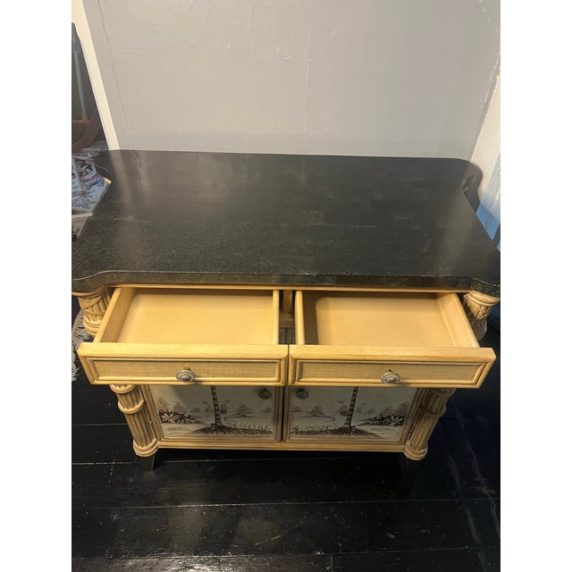 Hollywood Regency Palm-Form Coastal Cabinet With Hand-Painted Finish For Sale - Image 4 of 10