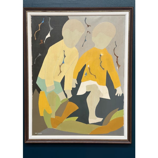Original Swedish Oil on Canvas – “Children” by Hans Osswal – Signed – Newly Framed – 88 × 71 cm (34.6" × 28") incl. frame...