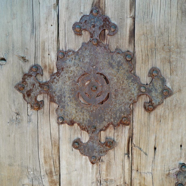 Asian Antique Antique Wood & Iron Mongolian Wood Door For Sale - Image 3 of 5