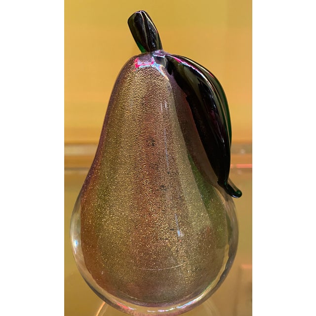 Murano Glass Pear Circa 1960s For Sale - Image 4 of 12