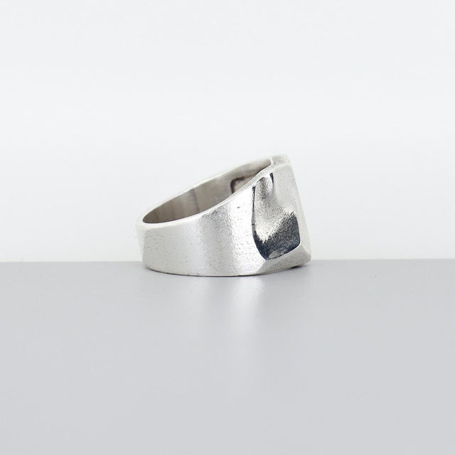 Metal Vintage Lapponia Sterling Silver Modernist Ring For Sale - Image 7 of 10