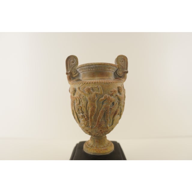Vintage Greek Roman Neoclassical Urn on Black Base For Sale - Image 18 of 18