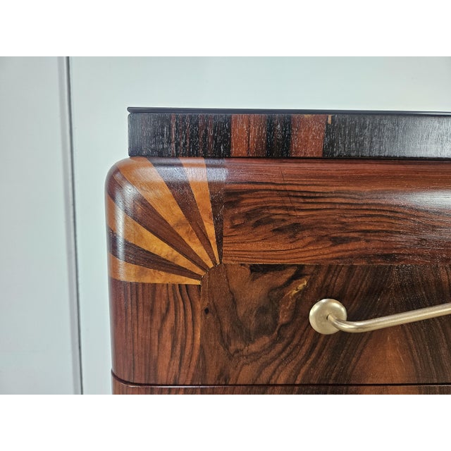 Art Deco Mahogany and Pink Maple Chest of Drawers with Mirror Top, 1940 For Sale - Image 13 of 18