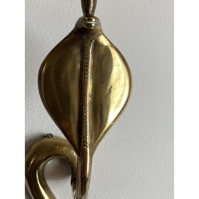 Mid-Century Modern Brass Cobra Wall Candleholder, 1970s For Sale - Image 3 of 17