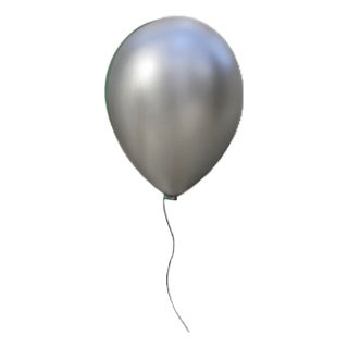 Silver Ceramic Balloon Wall Sculpture -9", Luxury Statement Piece for Wall or Ceiling Installation For Sale