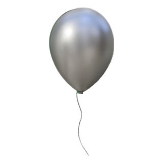 Silver Ceramic Balloon Wall Sculpture -Medium Size For Sale