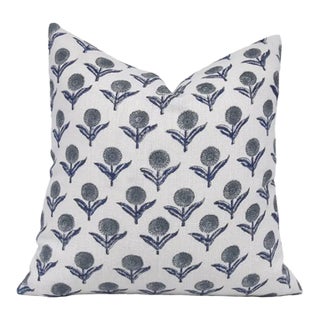Fabdivine Block Print Cushion Cover 14x36 Inch Off-White Linen-Gandapushp For Sale