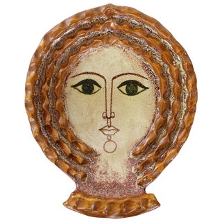 1950s Spanish Ceramic Wall Plaque by Alfaraz For Sale