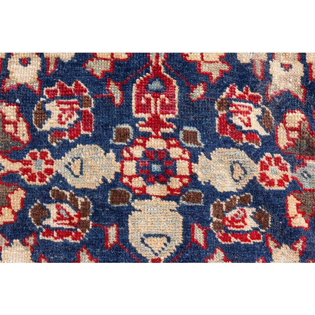 Antique Persian Tabriz Botanic Red, Yellow Handmade Wool Rug For Sale - Image 12 of 12