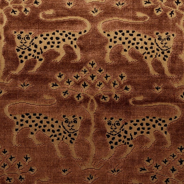 Contemporary Schumacher Woodland Leopard Velvet Fabric in Sepia For Sale - Image 3 of 4