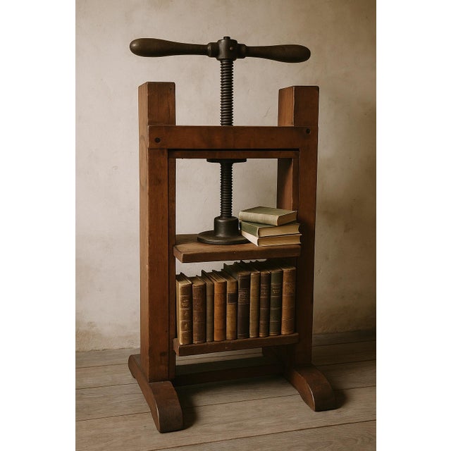 Coffee Antique Standing Bookbinder’s Press — h.c. Hilf Cigar Co. Wood For Sale - Image 8 of 12