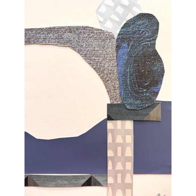 Navy Blue "Celestial Escapade 3" Original Mixed-Media Collage on Paper by Zac Woodiel For Sale - Image 8 of 10