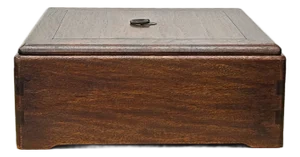Oriental Plain Surface Brown Natural Wood Small Square Accent Box