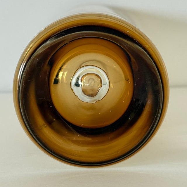 MCM Swedish Amber Glass Vase, Controlled Suspended Bubble, Borgstrom, Glasbruk, Pukeberg, Lsa Int; Krosno, Hand Blown Art Glass For Sale - Image 10 of 10