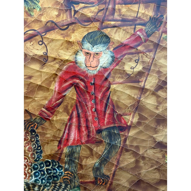 Chinoiserie Hand Painted Triple Panel Room Divider For Sale - Image 4 of 12