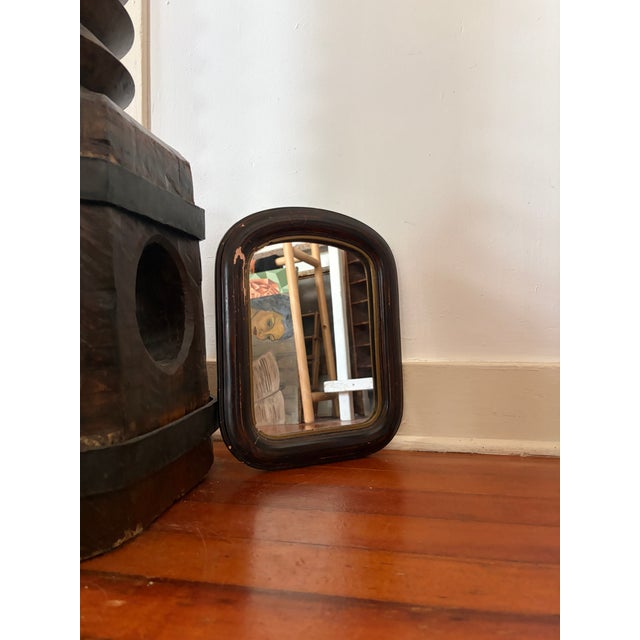 Antique Victorian Era Rounded Arch Tombstone Mirror With Original Glass For Sale In New York - Image 6 of 9