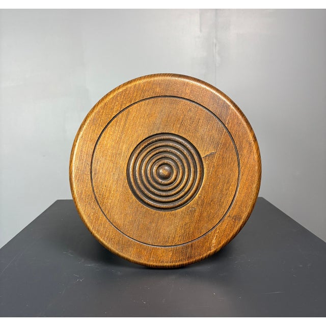 Mid-Century Modern Mid-Century Turned Wood Bobbin Stool in the style of Charles Dudouyt, France, 1950s For Sale - Image 3 of 15