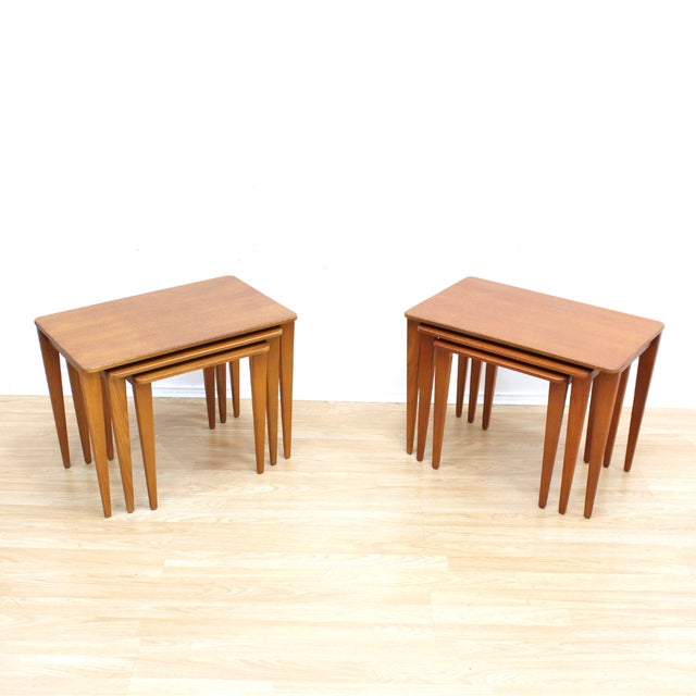 1960s Pair of Mid Century Nesting Side Tables by Gordon Russell - Set of 6 For Sale - Image 4 of 9