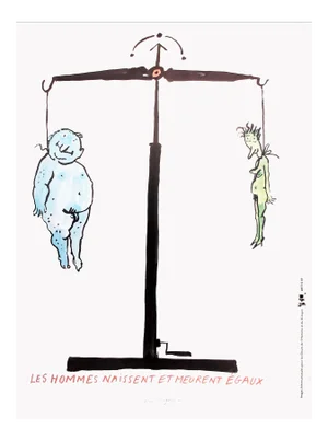 1989 Original Poster for Artis 89's Images Internationales Pour Les Droits De l'Homme Et Du Citoyen - Les Hommes Naissent Et Meurent Égaux