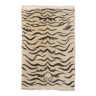 Tibetan Style Tiger Stripe Pattern Carpet, 9' X 6' For Sale