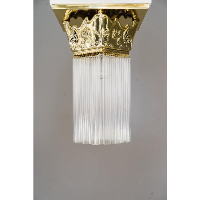 Wood Floral Ceiling Lamp from Jugendstil, Vienna, 1908 For Sale - Image 7 of 14