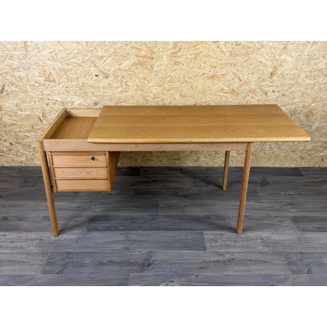 Vintage Oak Writing Desk with Sliding Top by Peter Løvig Nielsen for Løvig, 1960s For Sale - Image 14 of 18