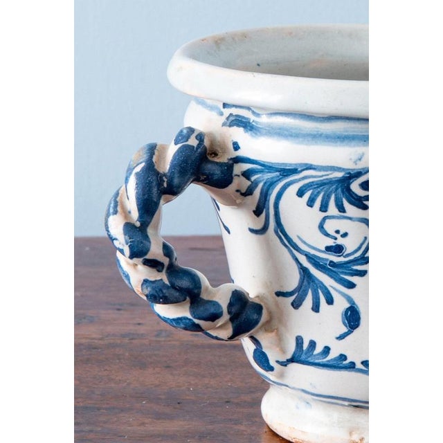 Blue 17th Century Nevers Faience Blue and White Jasmine Vases, Set of 2 For Sale - Image 8 of 18