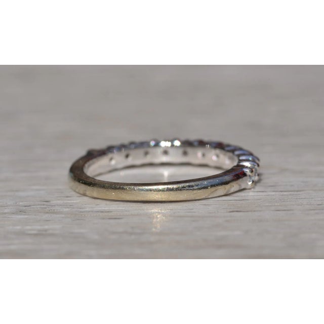 The Belarose: Ladies 14K White Gold Shared Prong Diamond Wedding Band For Sale In Philadelphia - Image 6 of 10
