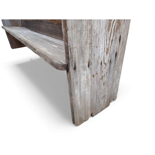 Early 20th-Century Farmhouse Pine Pew Bench For Sale - Image 10 of 10