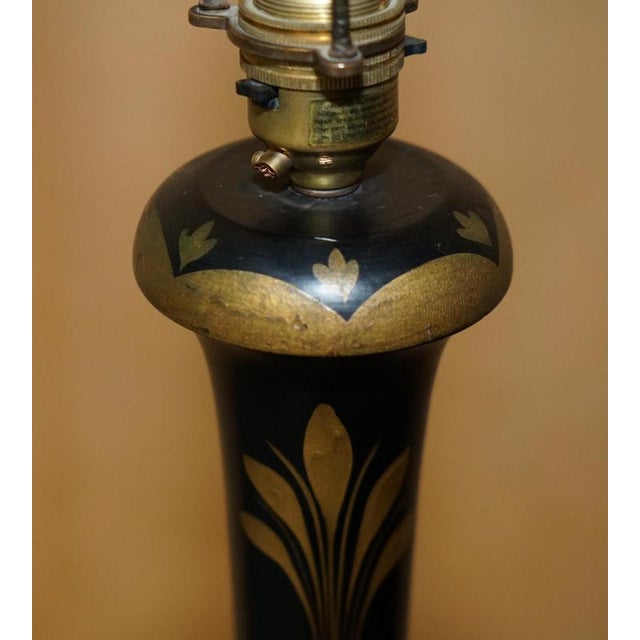 Chinese Export Black Chinoiserie Lacquer Floor Lamp, 1920s For Sale - Image 10 of 15