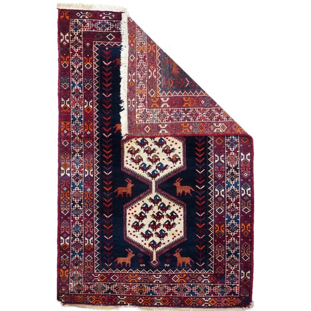 1970s Vintage Hamadan Rug 4'3'' x 6'6'' For Sale - Image 4 of 11