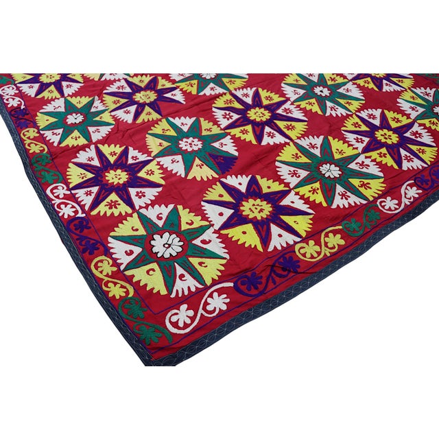 Vintage Hand Embroidered Suzani Wall Hanging, 1920s For Sale - Image 15 of 18