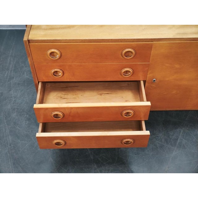 Czechoslovak Maple Sideboard with Drawers and Cabinet, 1960s For Sale - Image 6 of 18