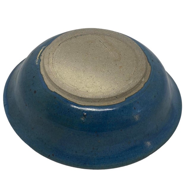 Late 20th Century Contemporary Ceramic Pottery Oblong Blue Black Bowl For Sale In Washington DC - Image 6 of 12