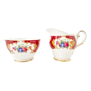 Vintage Lady Fayre Royal Standard Fine Bone China Open Sugar Bowl and Mini Creamer Set, Made in England- 2 Pieces