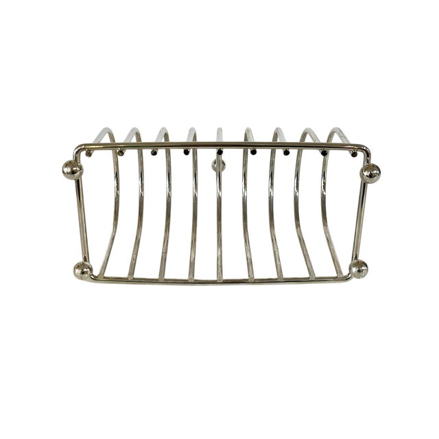 Antique French Art Deco Silver Plate Large Size Toast Rack For Sale - Image 4 of 9