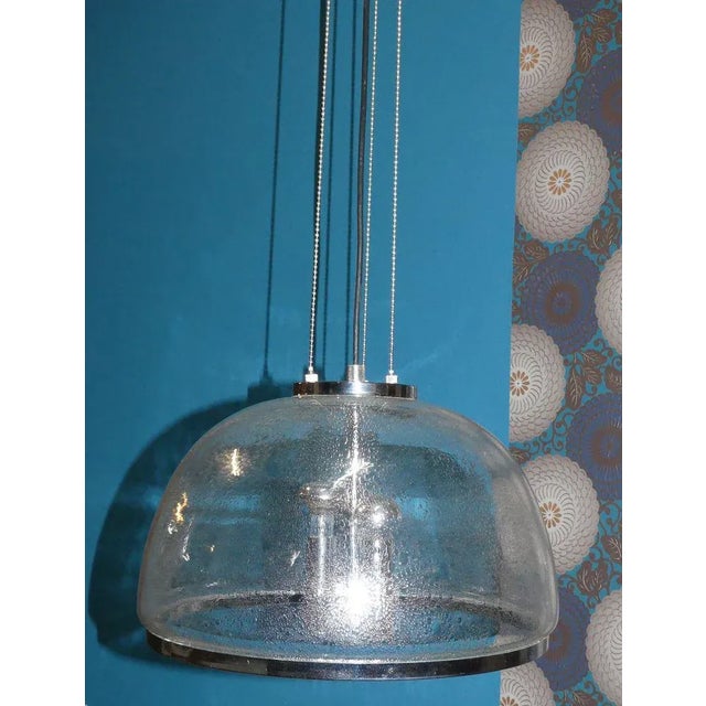 Vintage Chrome and Glass Dome Ceiling Lamp from Hustadt Leuchten, 1970s For Sale - Image 12 of 12