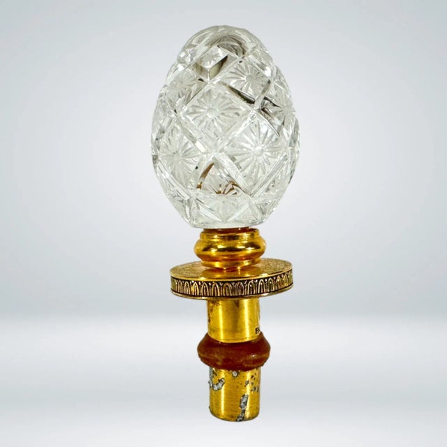 Contemporary Fabergé Crystal Egg Bottle Stopper For Sale - Image 3 of 8