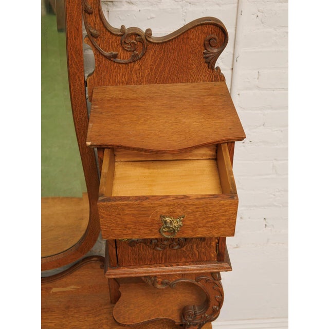 Tiger Oak French Antique Dresser For Sale - Image 11 of 12