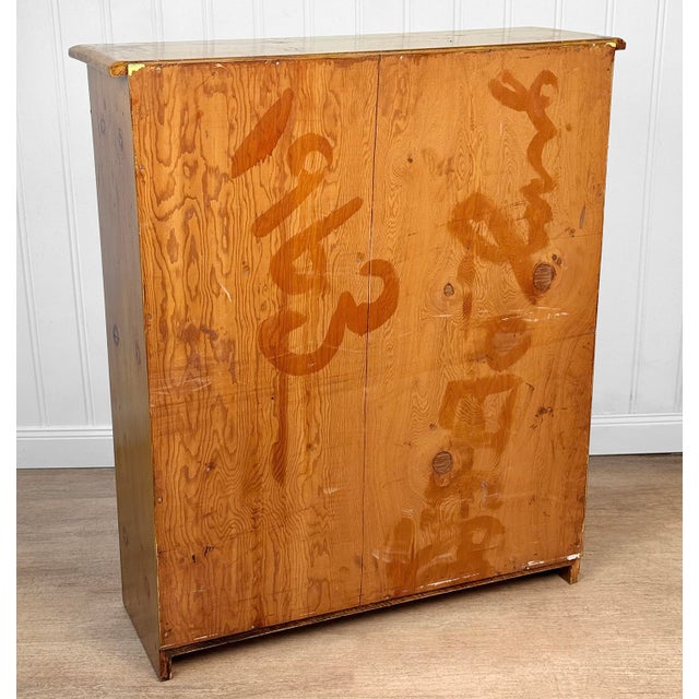 1960s Vintage Farmhouse Pine Bookshelf Cabinet For Sale - Image 5 of 12
