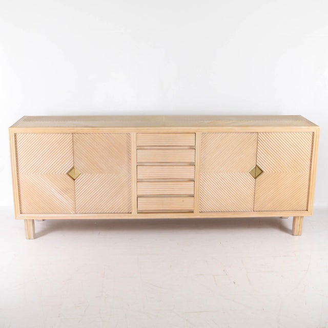 Rattan and Brass Sideboard, 1970s For Sale - Image 16 of 18