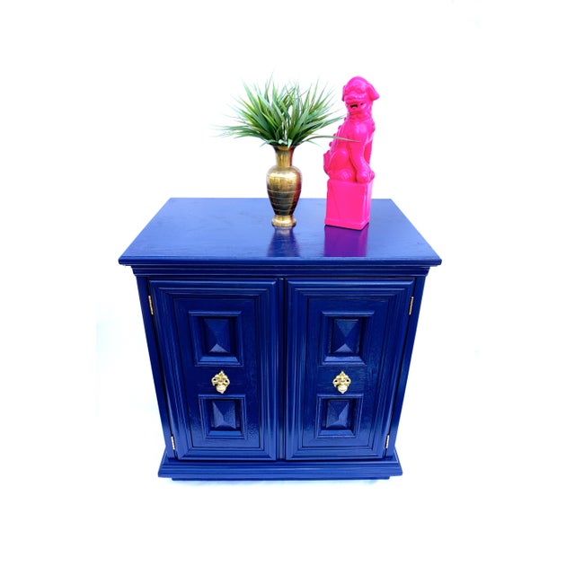 Chic MidCentury Hollywood Regency Navy Blue & Gold