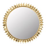 Crown Sunburst Mirror in Antique Gold For Sale