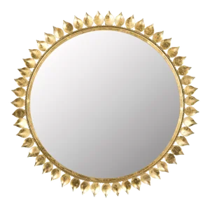 Crown Sunburst Mirror in Antique Gold